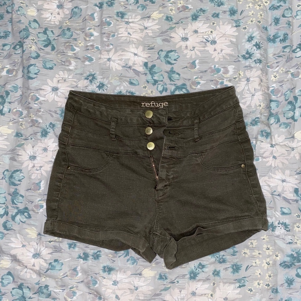 green ultra high-rise shorts